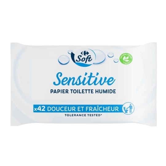 Papier Toilette Humide Douceur Et Fraîcheur Sensitive Soft CARREFOUR SOFT