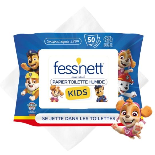 Papier Toilette Humide 99% Eau Pure Biodégradables Kid FESS'NET