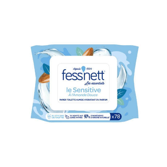 Papier toilette Humide Maxi Format Sans Parfum Se Jette Dans Les Toilettes 100% Fibres Végétales Biodégradable 98% D'Ingrédients D'Origine Naturelle FESS'NETT