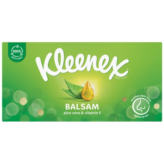 Mouchoirs 3 Epaisseurs Balsam Aloe Vera Et Vitamine E Recyclable KLEENEX