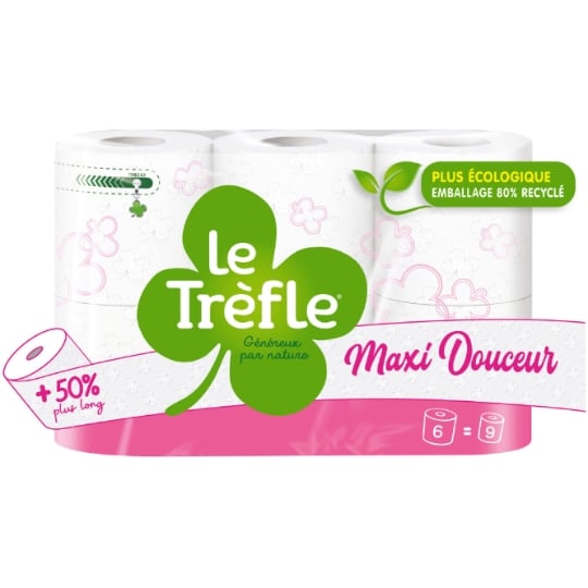 Papier Toilette Doux Maxi Rouleau LE TREFLE