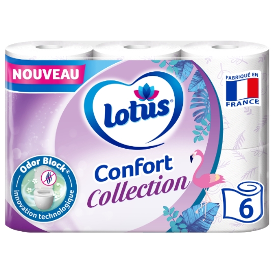 Papier Toilette Tube Jetable Aqua Tube Décoré FSC Confort LOTUS