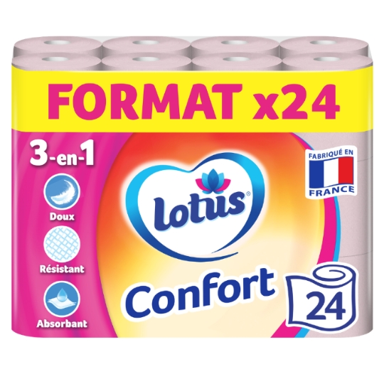 Papier Toilette Tube Jetable Aqua Tube Confort Rose LOTUS
