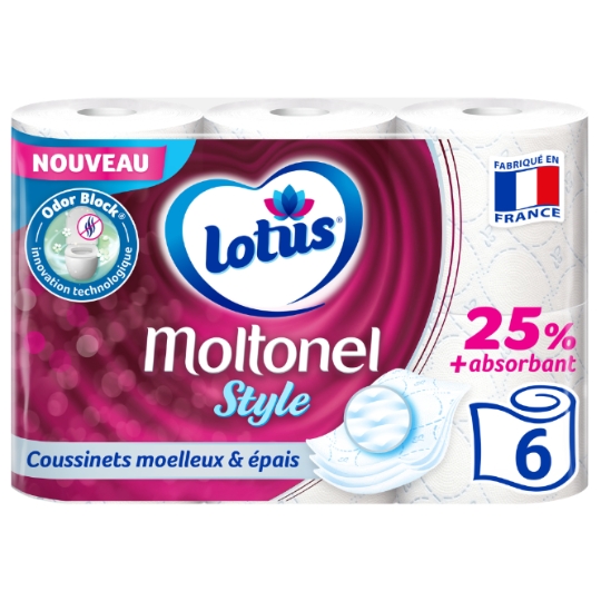 Papier Toilette Décoré Tube Jetable FSC Aqua Tube Moltonel LOTUS