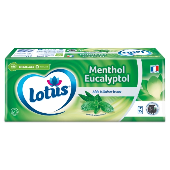 Mouchoirs Doux Menthol Eucalyptol FSC LOTUS