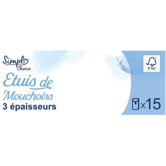 Mouchoirs 3 Epaisseurs Pur Blanc FSC SIMPL