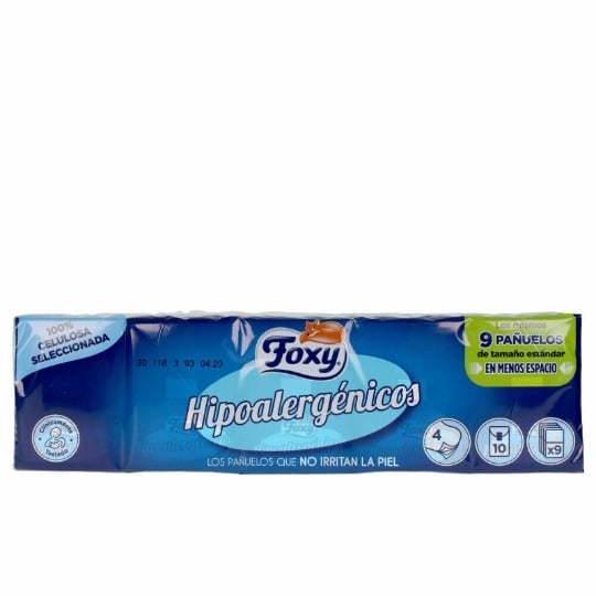 Mouchoirs En Papier Foxy Hypoallergénique (10 X 9 Uds) FOXY