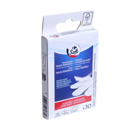 Pansements peaux sensibles, micro-aéré et ultra doux CARREFOUR SOFT