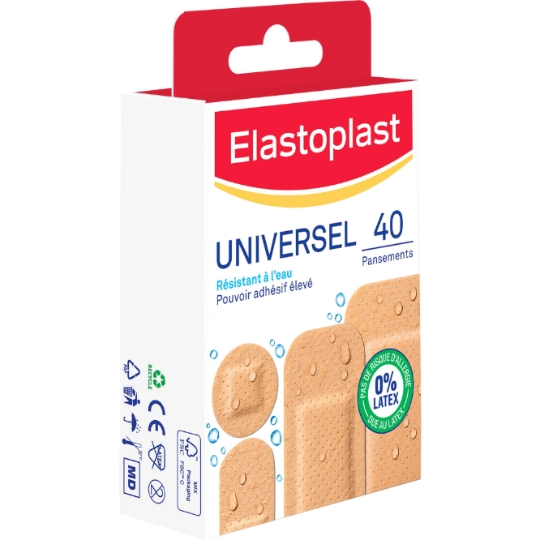 Pansements Universel Résistant à l'Eau 4 Tailles ELASTOPLAST