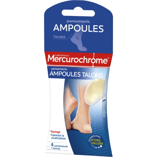 Pansements Ampoules Talons Hydrocolloïde Effet Seconde Peau MERCUROCHROME