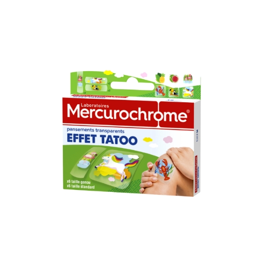 Pansements Enfant Tatouage Transparent Résistant à l'Eau Anti-adhérent MERCUROCHROME