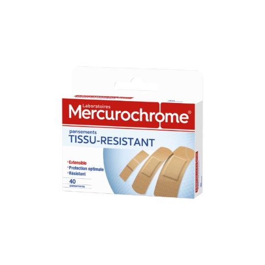 Pansements Tissu Résistant Extensibles Confortables Protection Optimale 3 Tailles MERCUROCHROME
