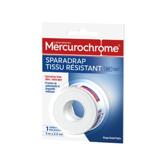 Sparadrap Tissu Résistant Tissé Blanc Micro-Aéré MERCUROCHROME