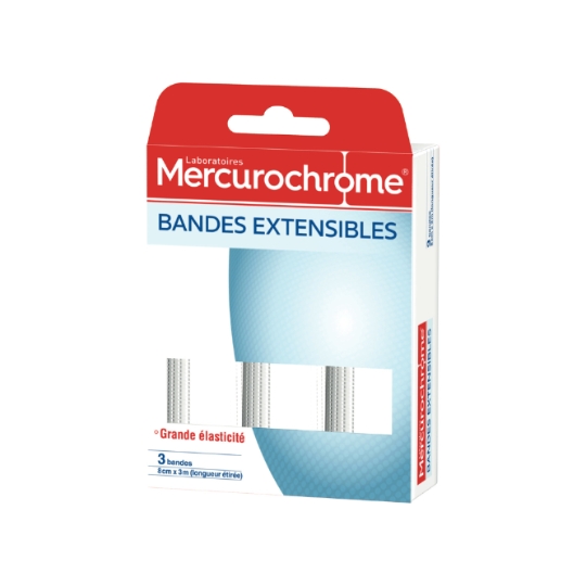 Bandes Maintien Compresse Lavable Elastique Spécial Doigts Poignets et Chevilles MERCUROCHROME