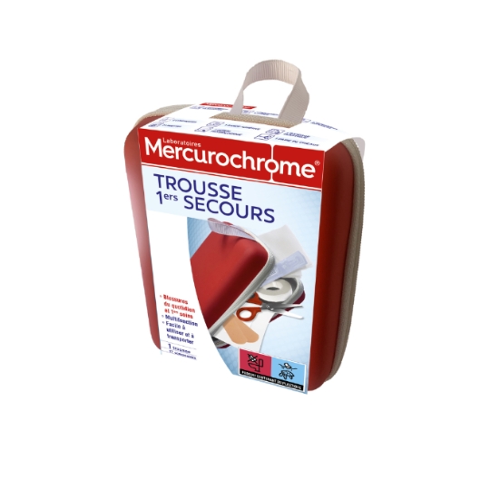 Trousse Premiers Secours Blessures du Quotidien et Premiers Soins Multifonction Facile à Utiliser et à Transporter MERCUROCHROME