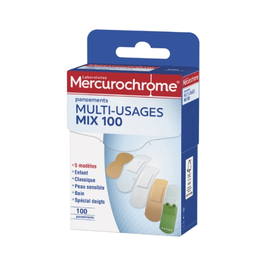 Pansements Multi-Usages Mix 100 MERCUROCHROME