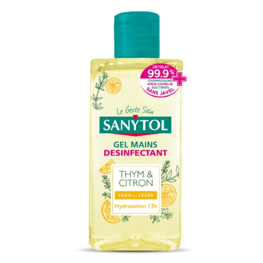 Gel hydroalcoolique Désinfectant Mains Hydratant Thym et Citron SANYTOL