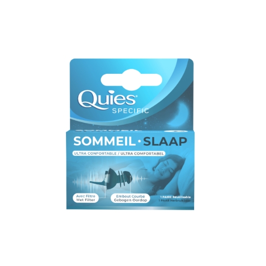 Protection Auditive Sommeil Ultra Confortable Réutilisable avec Filtre Embout Courbé QUIES