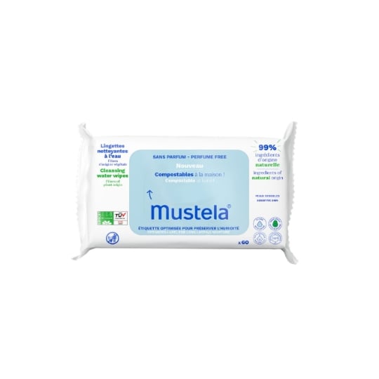 Lingettes bébé Nettoyantes à l'Eau MUSTELA