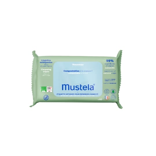 Lingettes bébé Nettoyantes Fibres D'origine Végétale MUSTELA