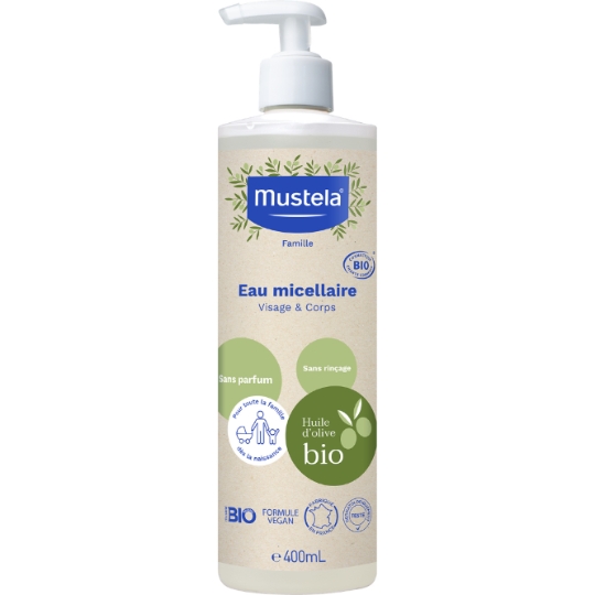 Eau nettoyante bébé À l'Huile D'Olive Bio Sans Rinçage MUSTELA