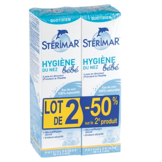 Spray Nasal Physiologique Bébé Lave et Prévient Eau de Mer 100% Naturelle Microdiffusion STERIMAR