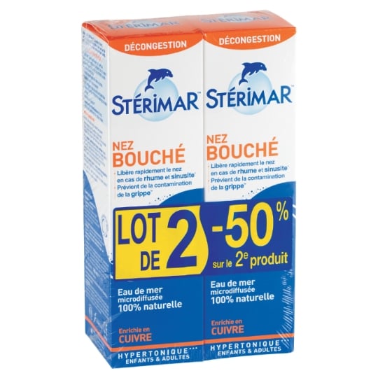 Spray Nez Bouché Décongestionne et Lave Eau de Mer 100% Naturelle Microdiffusion STERIMAR