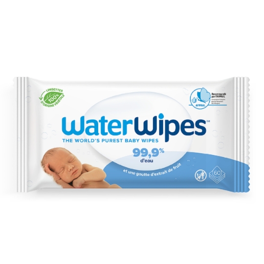 Lingettes bébé à l'Eau et Extrait de Fruit Biodégradables WATERWIPES