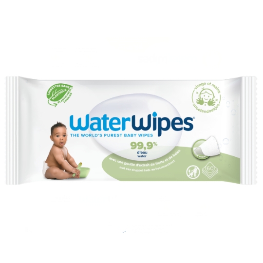 Lingettes bébé à l'Eau et Extrait de Fruits et Baies Biodégradables WATERWIPES