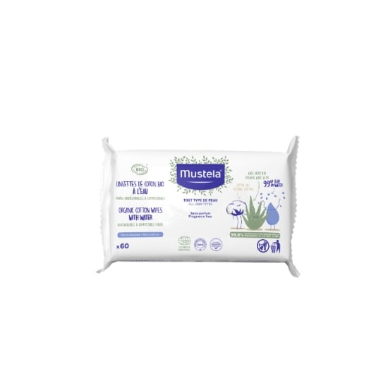 Lingettes bébé Coton Bio À L'eau Visage Mains Siège Corps MUSTELA MUSTELA