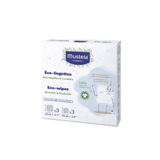 Lingettes bébé Réutilisables Lavables Bio MUSTELA MUSTELA