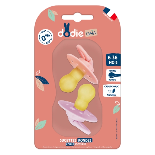Sucettes Caoutchouc Ronde 6-36 Mois Sous Le Soleil DODIE DODIE