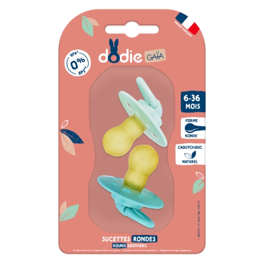 Sucettes Caoutchouc Ronde 0-6 Mois DODIE DODIE