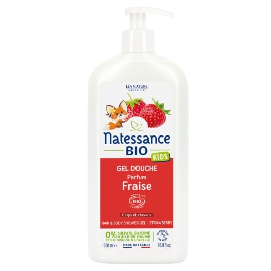 Gel douche bébé Vanille Et Fraise Bio NATESSANCE NATESSANCE