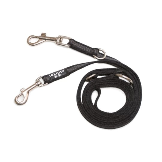 Julius-k9 Laisse Color & Gray Avec 3 Anneaux Ajustables - Noir JULIUS K9