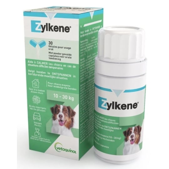 Vétoquinol Zylkène Chien 10 - 30 Kg - 30 Gélules ZYLKÈNE