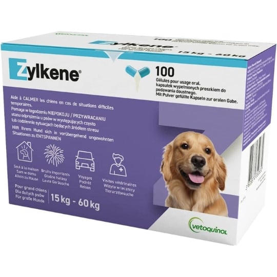 Vétoquinol Zylkène Chien 15 - 60 Kg - 100 Gélules ZYLKÈNE