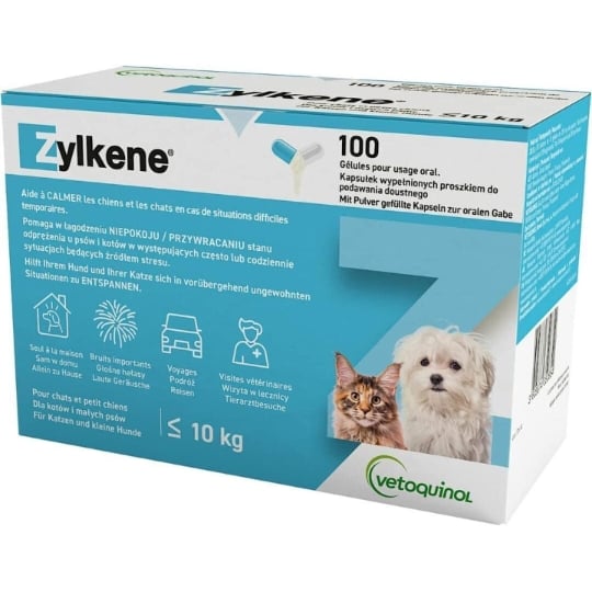 Vétoquinol Zylkène Chien Et Chat < 10 Kg - 100 Gélules ZYLKÈNE
