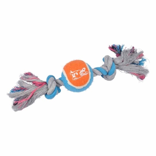 Jouet Chien "corde & Balle De Tennis" 30cm Orange PARIS PRIX
