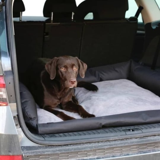 Lit De Voiture Pour Chien 80x60 Cm Gris Et Noir Kerbl KERBL