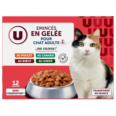 Sachets fraicheur pour chat Emincés en gelée viandes 12x100g