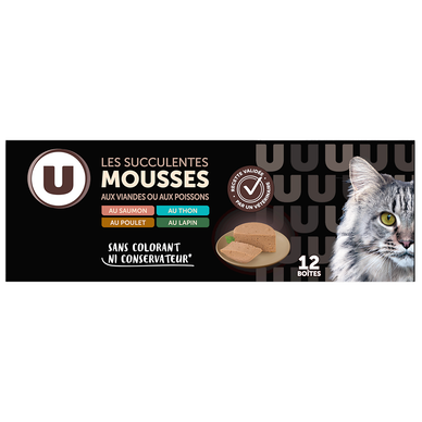 Sachet fraicheur pour chat Mousse poisson, 12x85g