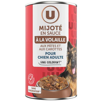 Boîte pour chien Mijoté en sauce à la volaille pates carotte, 1.2kg