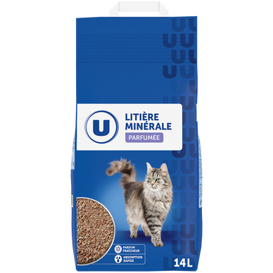 Litière minérale parfumée pour chat sac 14L