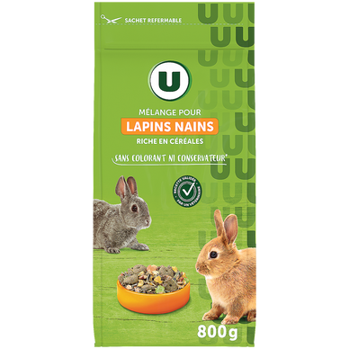 Mélange pour lapins nains aux céréales  800g