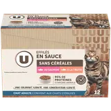 Effilés en sauce pour chat sans céréales au poisson U 12x85g 1,020KG
