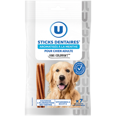 Friandises Sticks dentaires pour chien adulte aromatisé menthe x7 - 180g