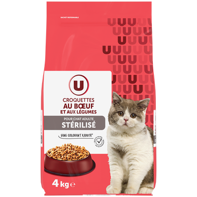 Croquettes pour chat stérilisé au boeuf & aux légumes 4kg