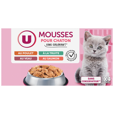 Sachet fraicheur pour chaton Mousse tendre, 4x85g
