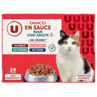 Sachets fraicheur pour chat sauce viandes & poissons 24x100g